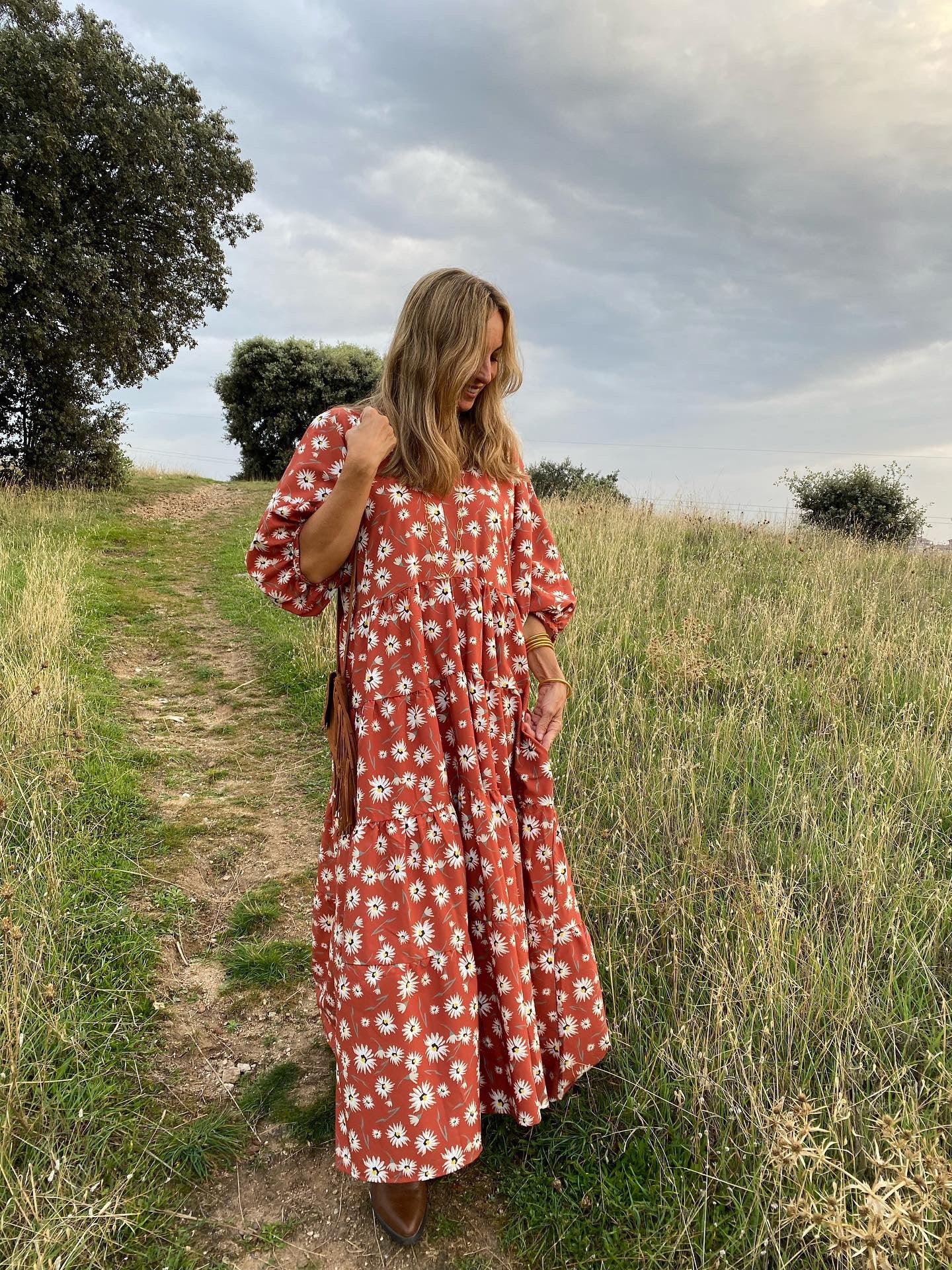 Vestido largo estampado