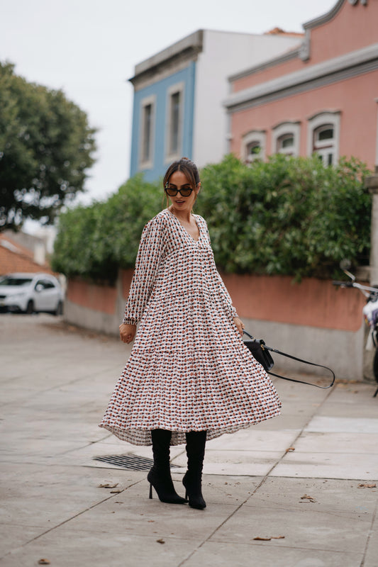 Vestido comprido estampado