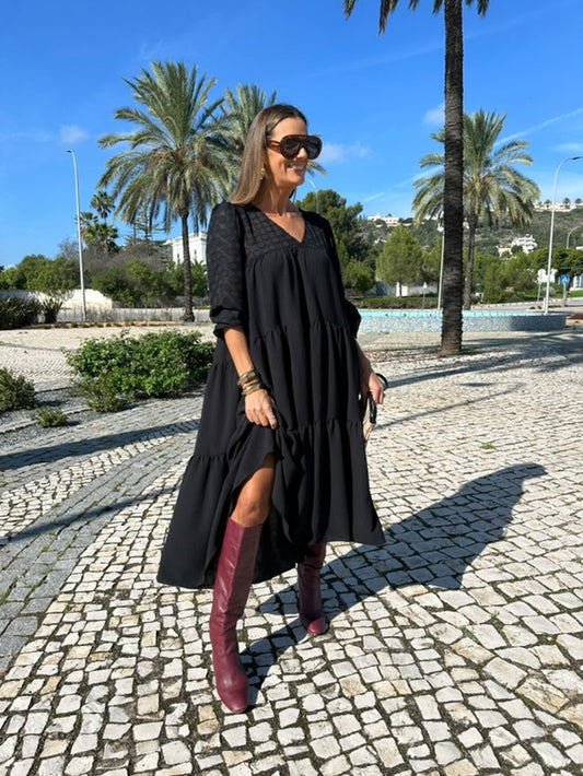 Vestido comprido preto