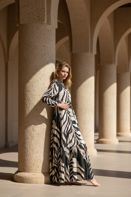 Vestido comprido estampado