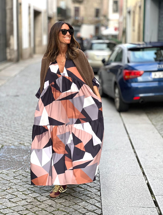 BACK IN STOCK- Vestido comprido com folho