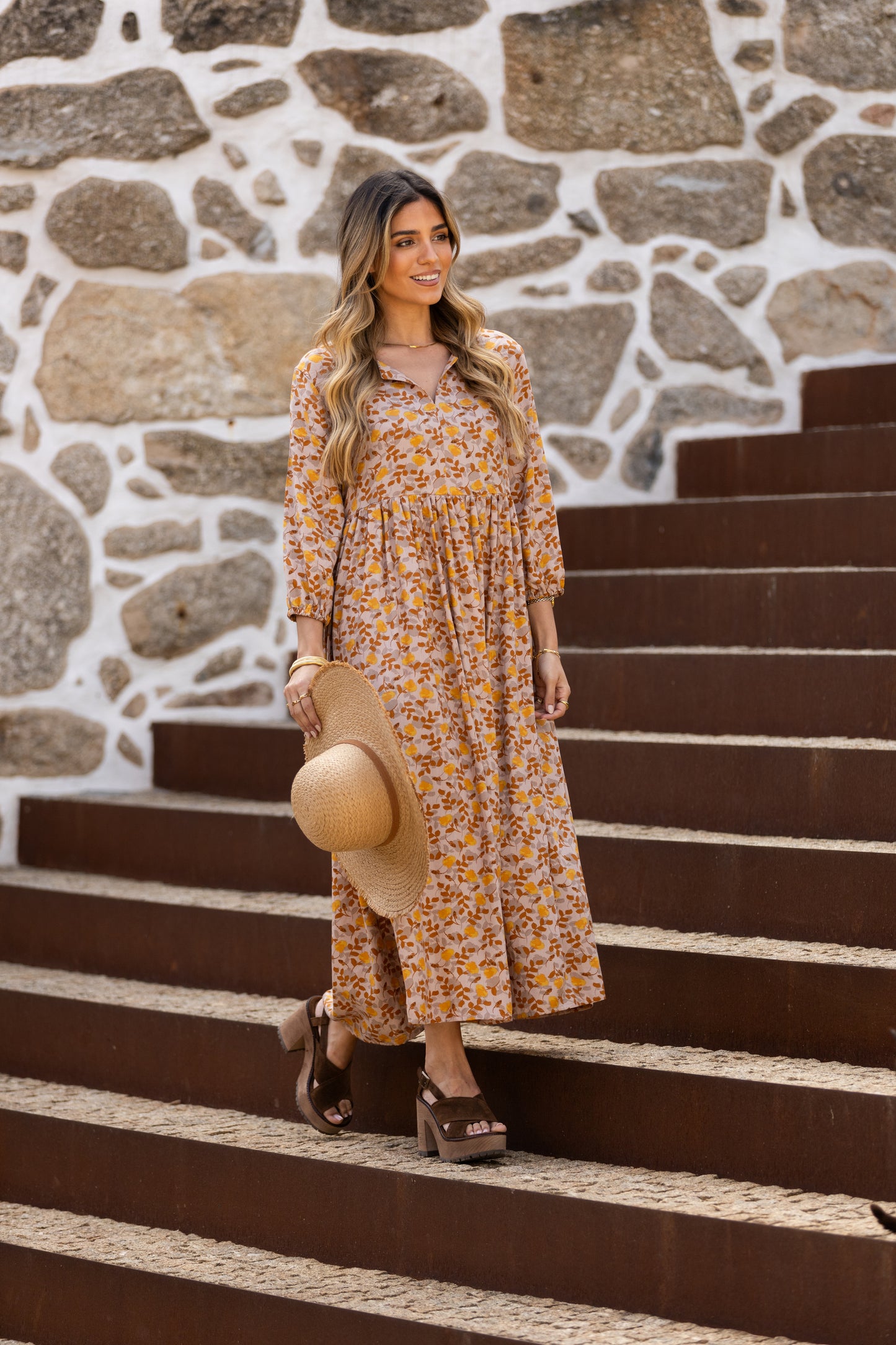 Robe longue imprimée