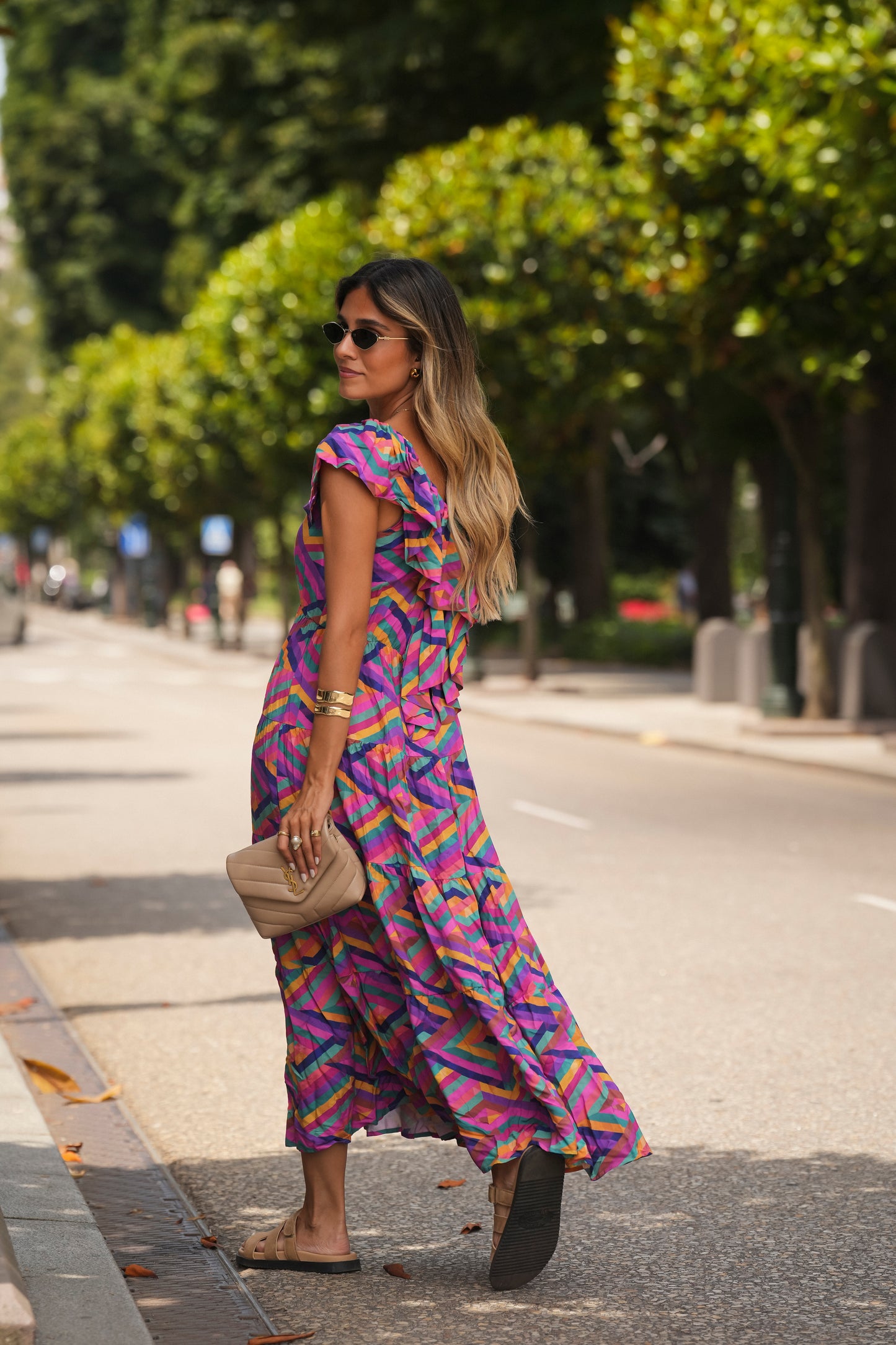 Long printed dress