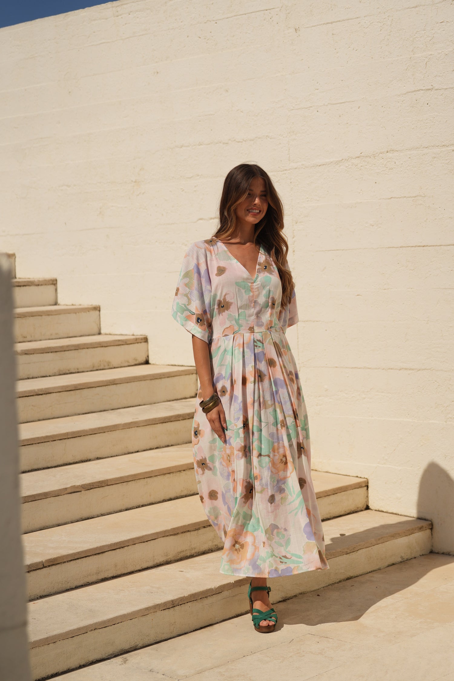 Vestido comprido estampado