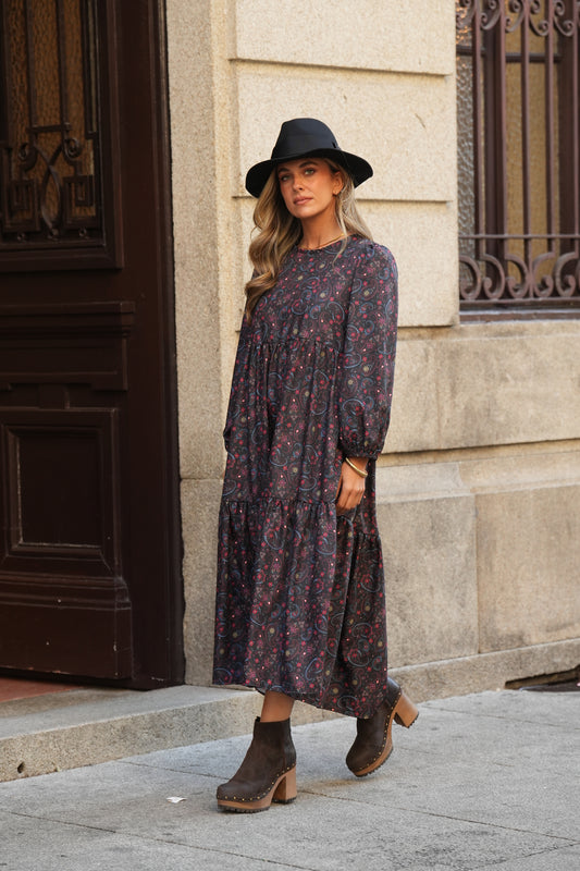 Vestido largo estampado