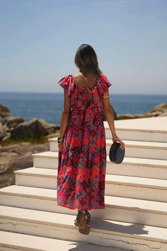 Vestido comprido estampado - BOHOME