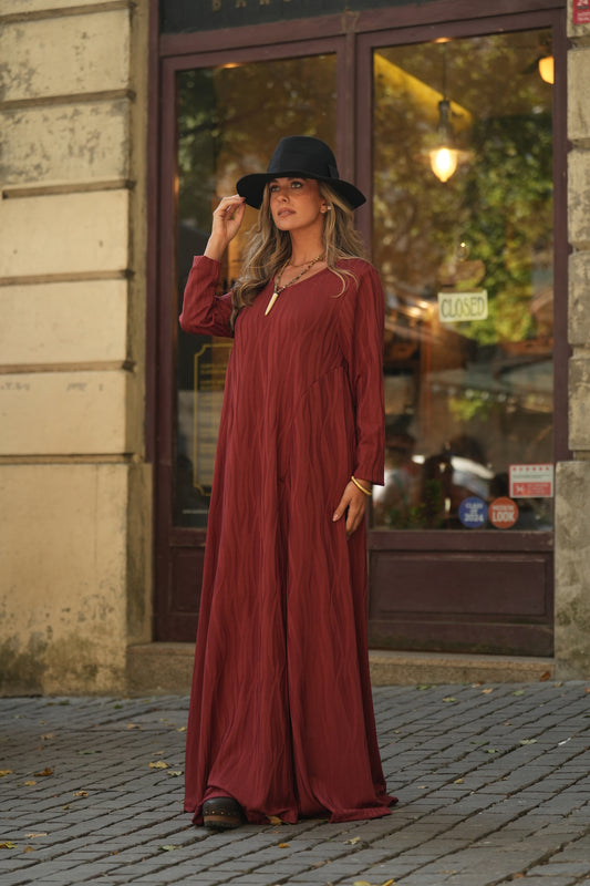 Vestido comprido em malha