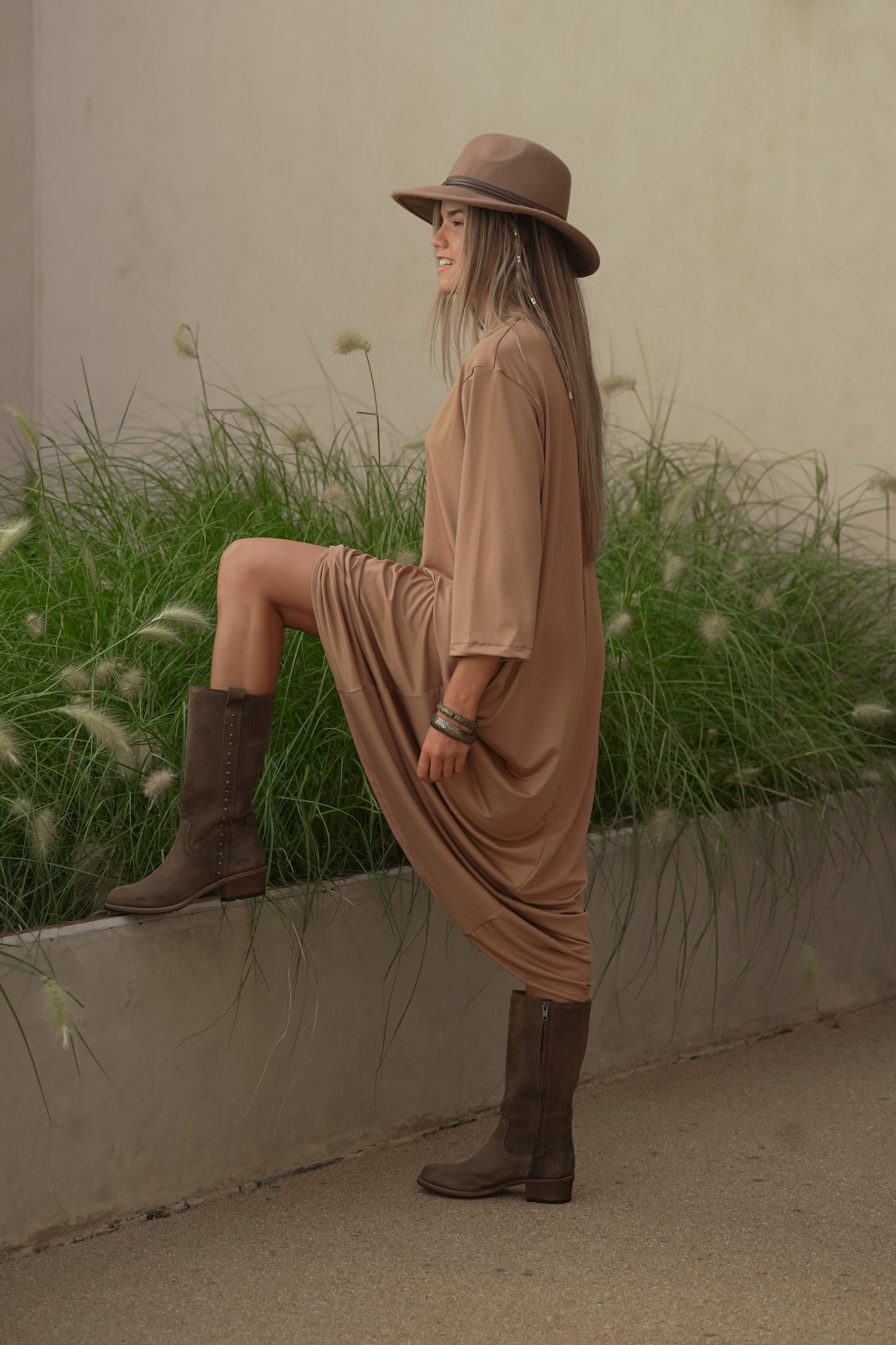 Robe longue en maille