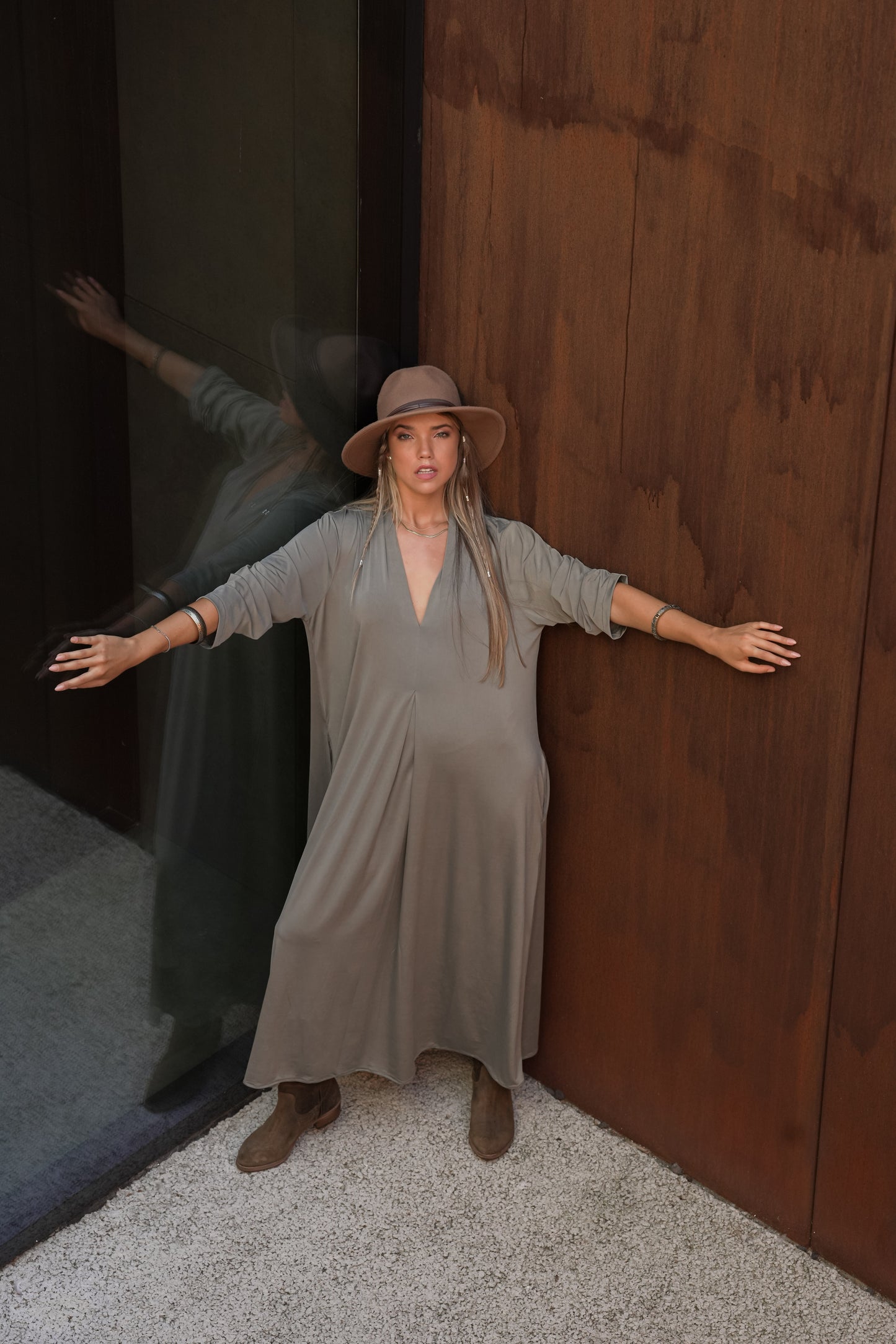 Vestido largo de punto