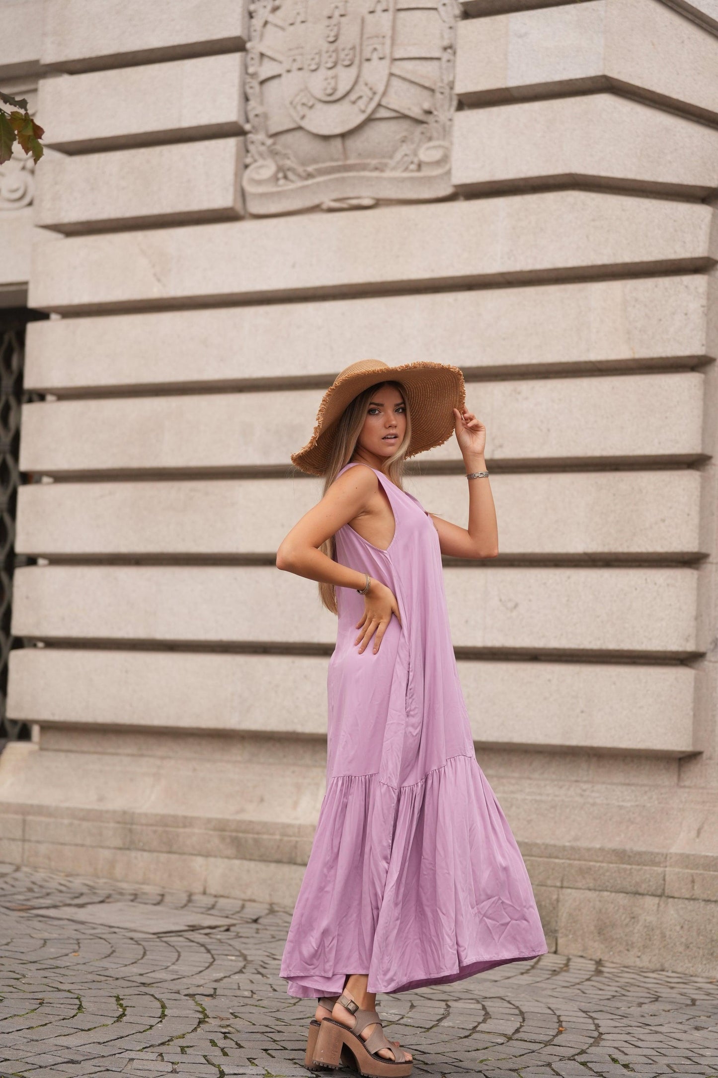 Robe avec volant