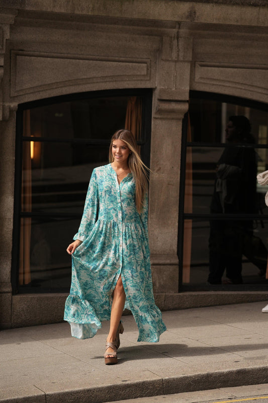 vestido camisero estampado