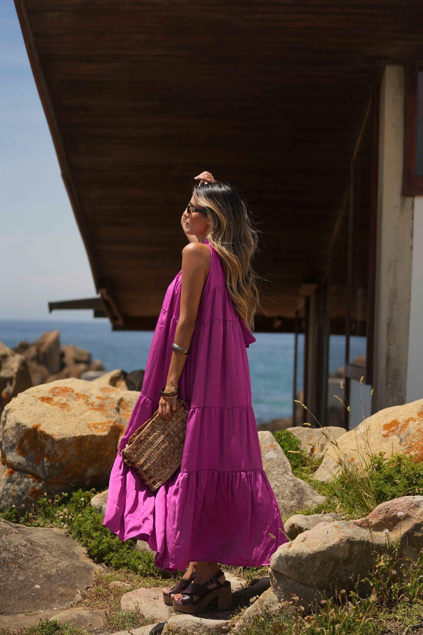 Mala con efecto rafia