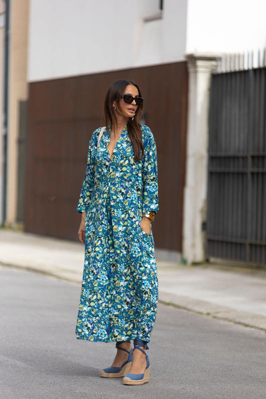 vestido largo estampado