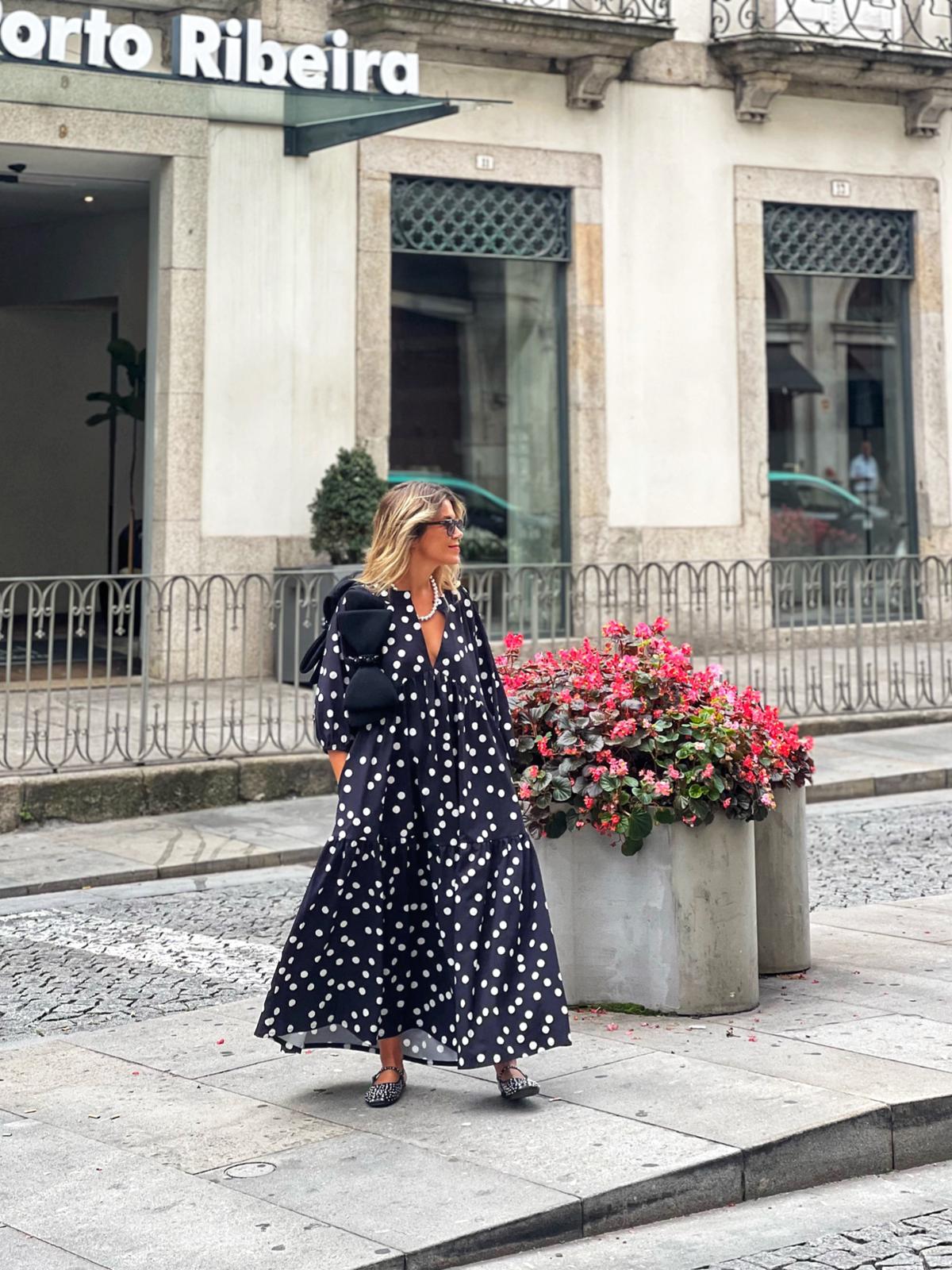 Vestido largo estampado