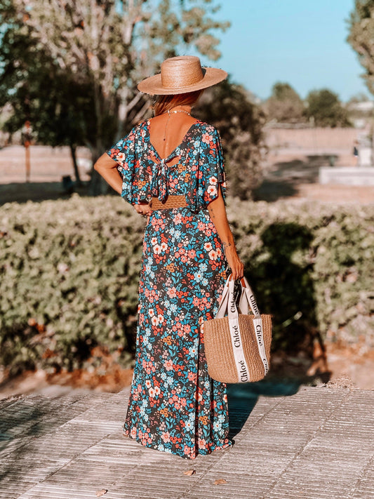 Vestido comprido estampado