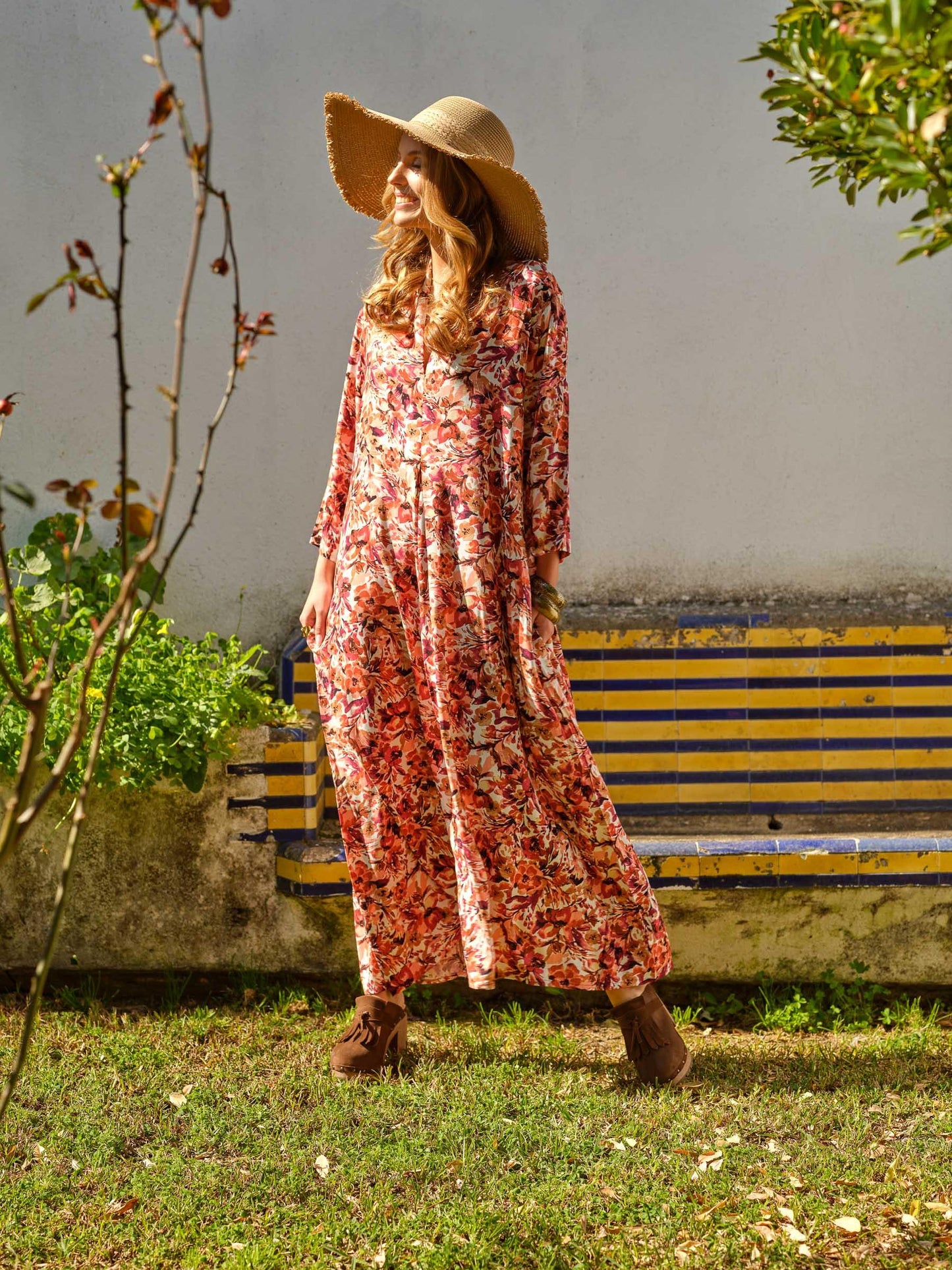 Robe longue imprimée