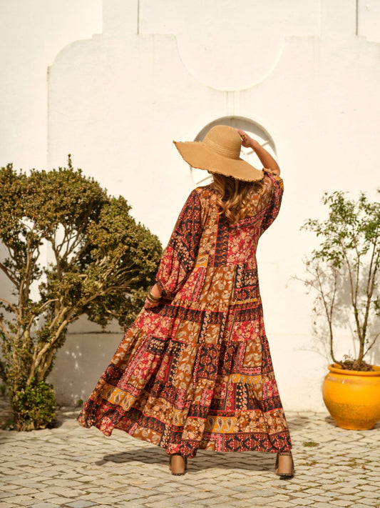 Vestido largo con volantes