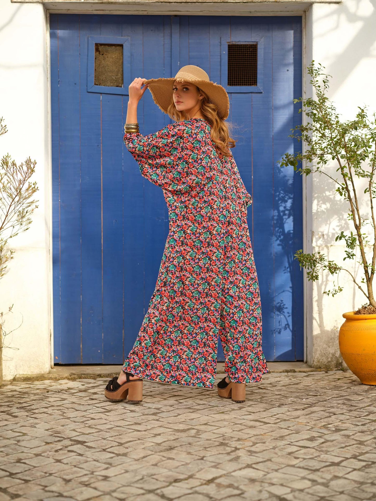 Printed long jumpsuit