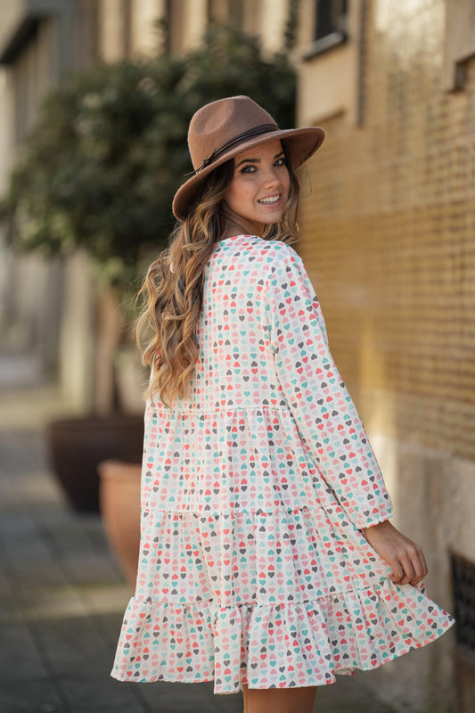 Vestido curto corações