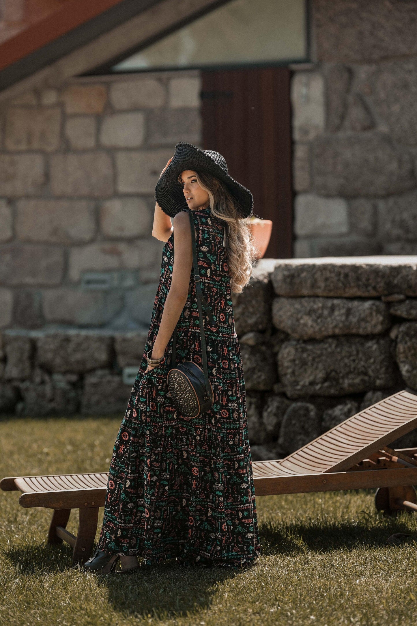 Robe longue avec volant