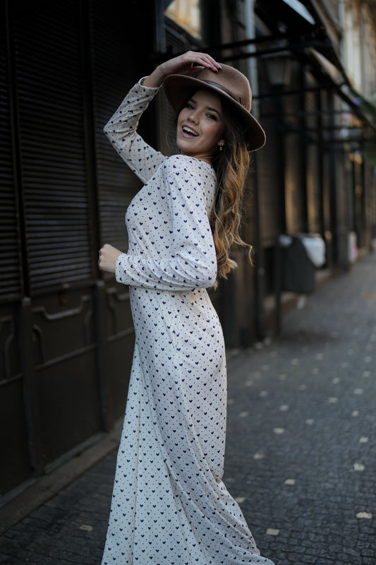 Macacão estampado corações