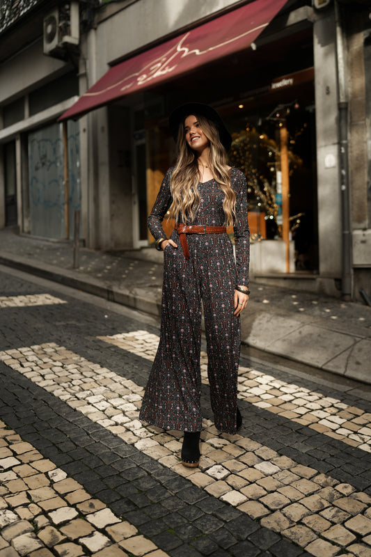 Mono largo estampado corazones