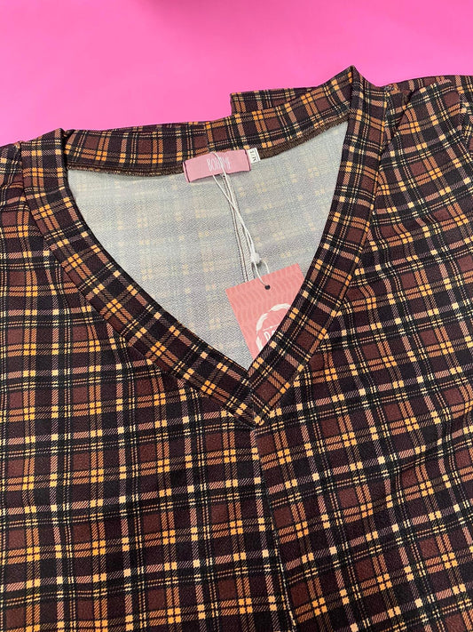 Macacão comprido estampa xadrez