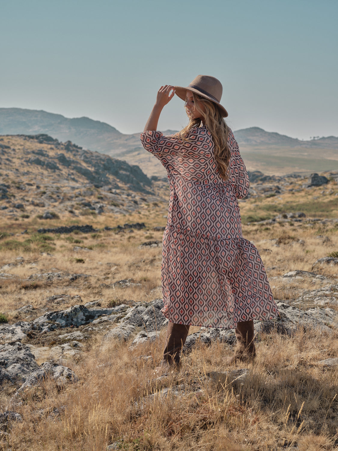 Vestido comprido estampado