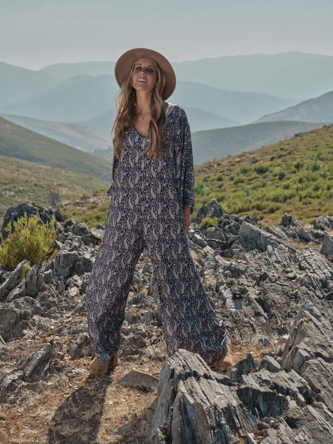 Macacão comprido estampado