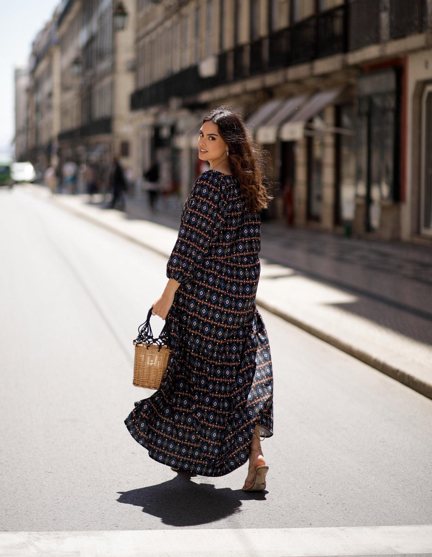 printed long dress