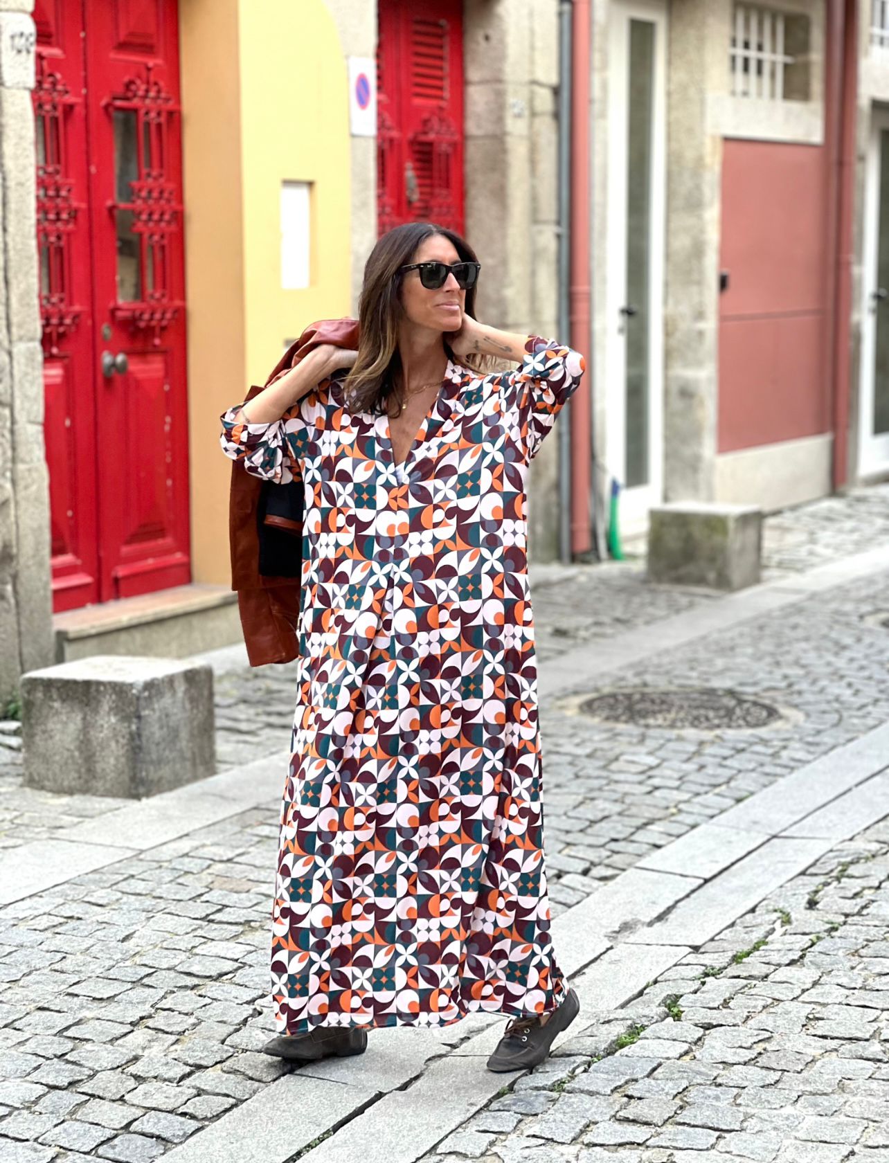 Vestido em malha estampada