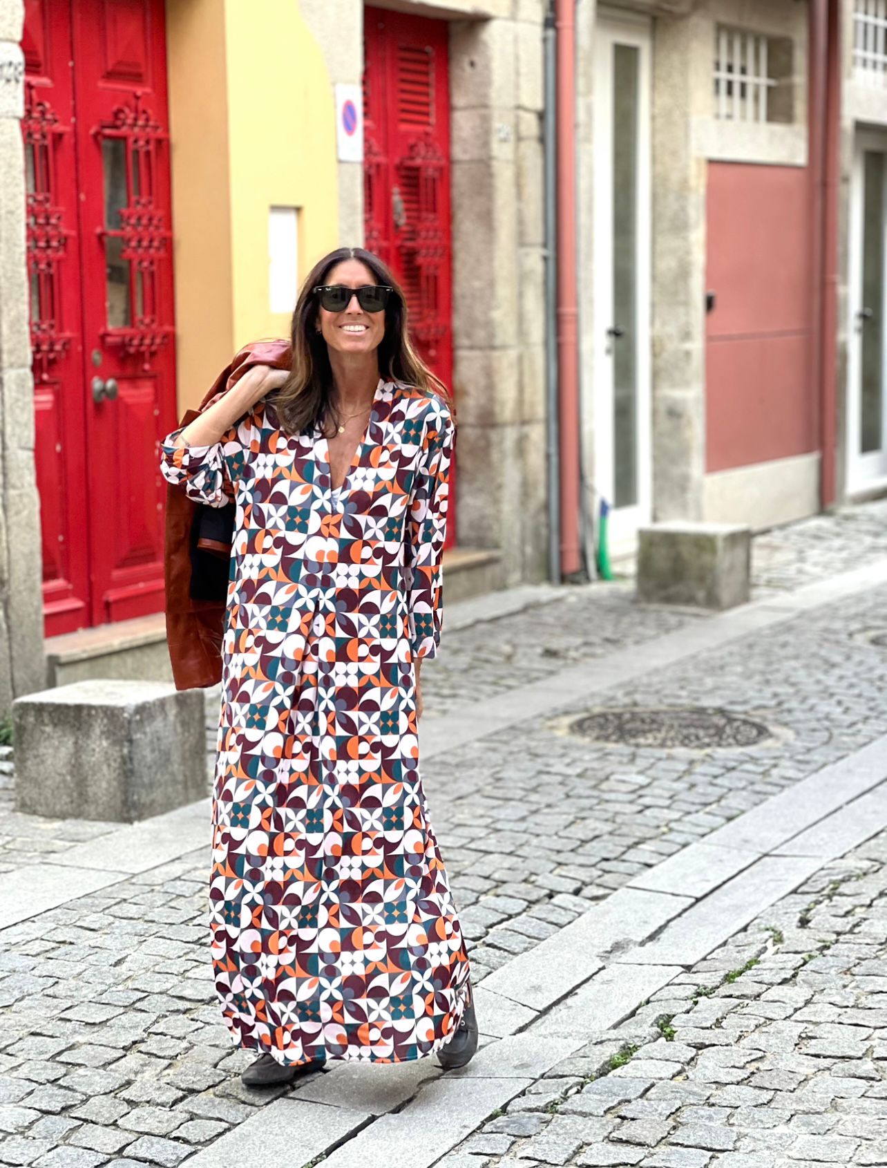 Vestido em malha estampada
