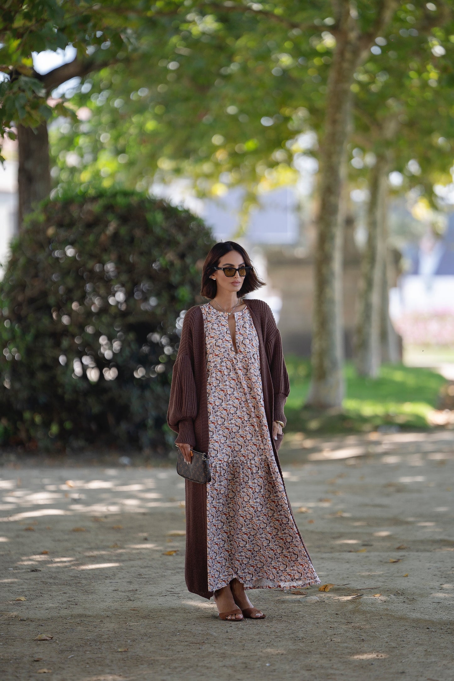 Vestido comprido com folho