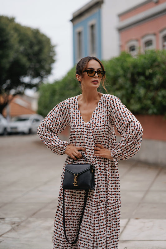 Vestido comprido estampado