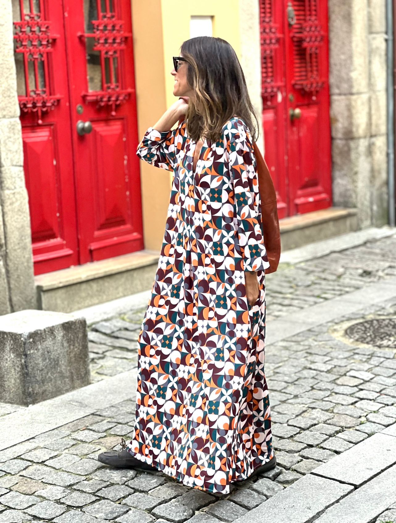 Vestido em malha estampada