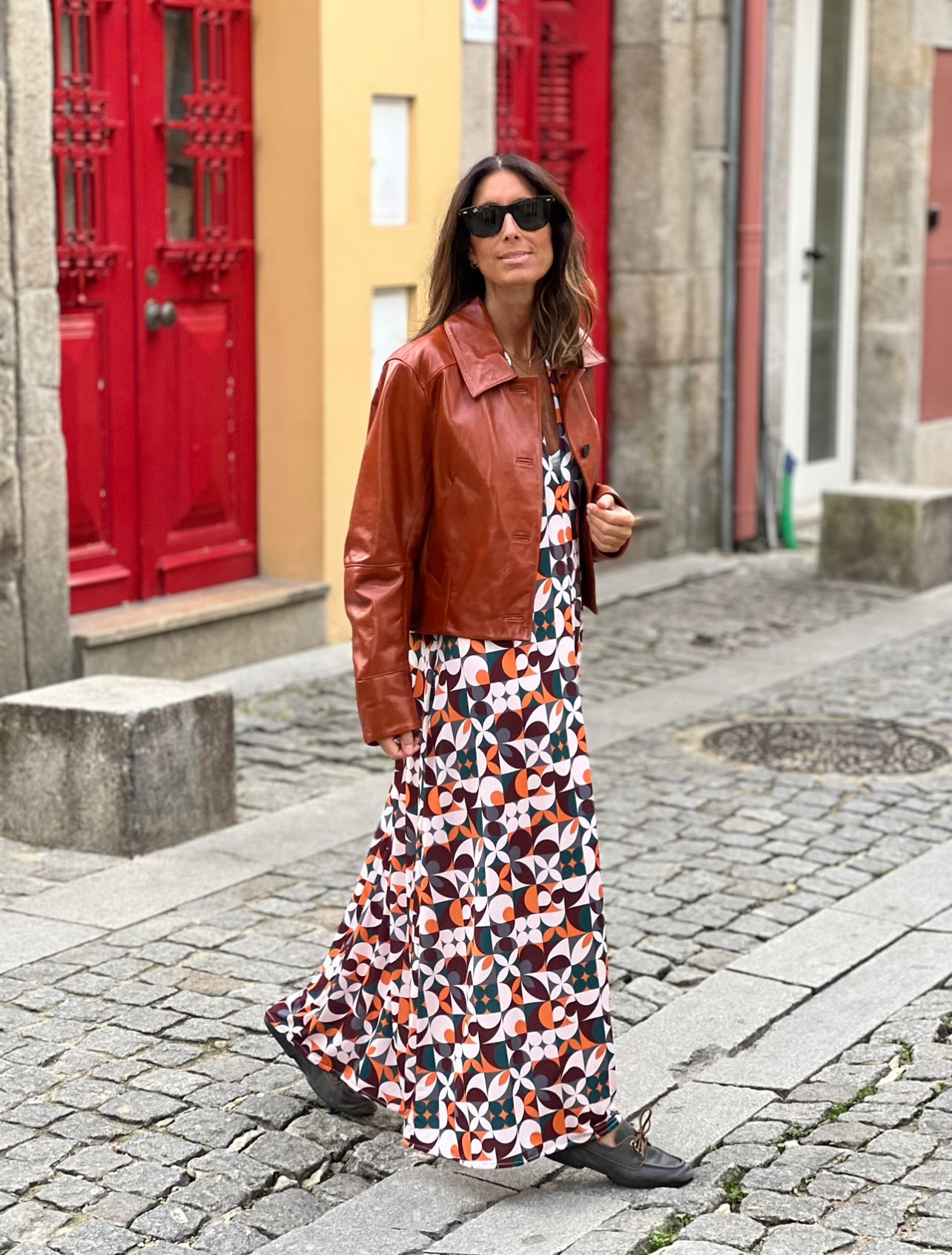 Vestido em malha estampada