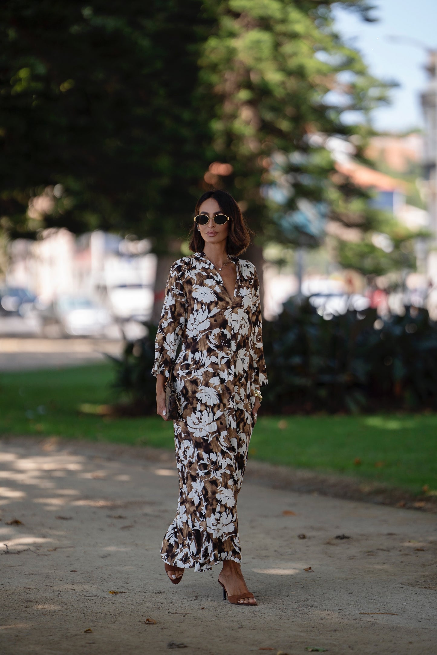 Vestido comprido estampado