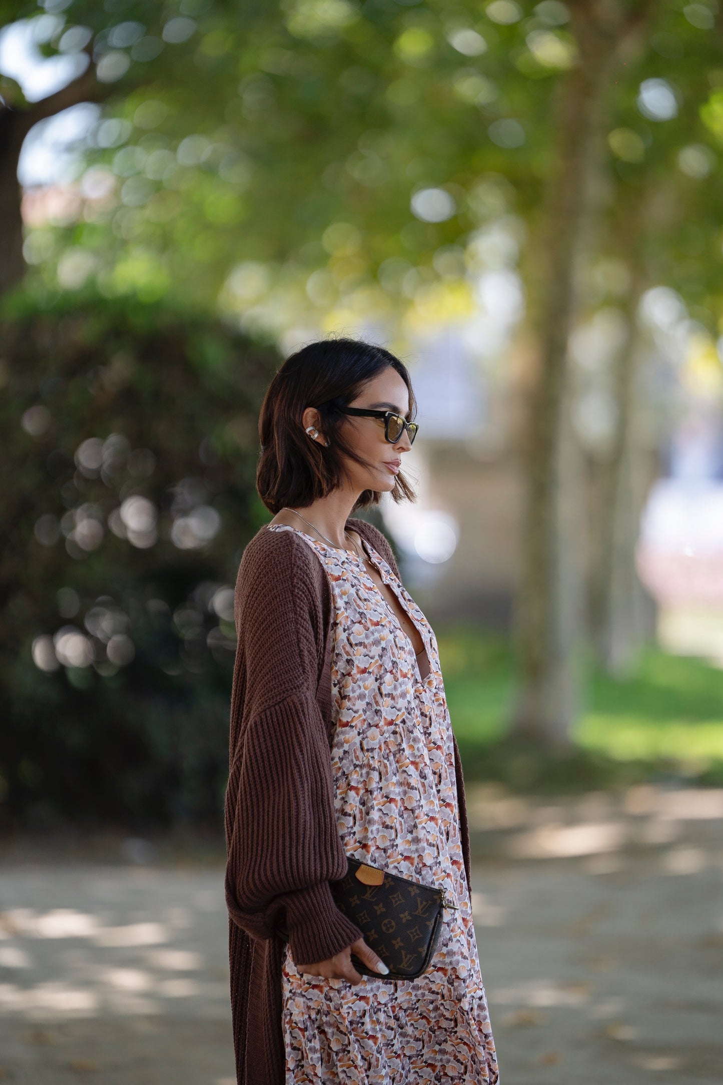 Vestido comprido com folho