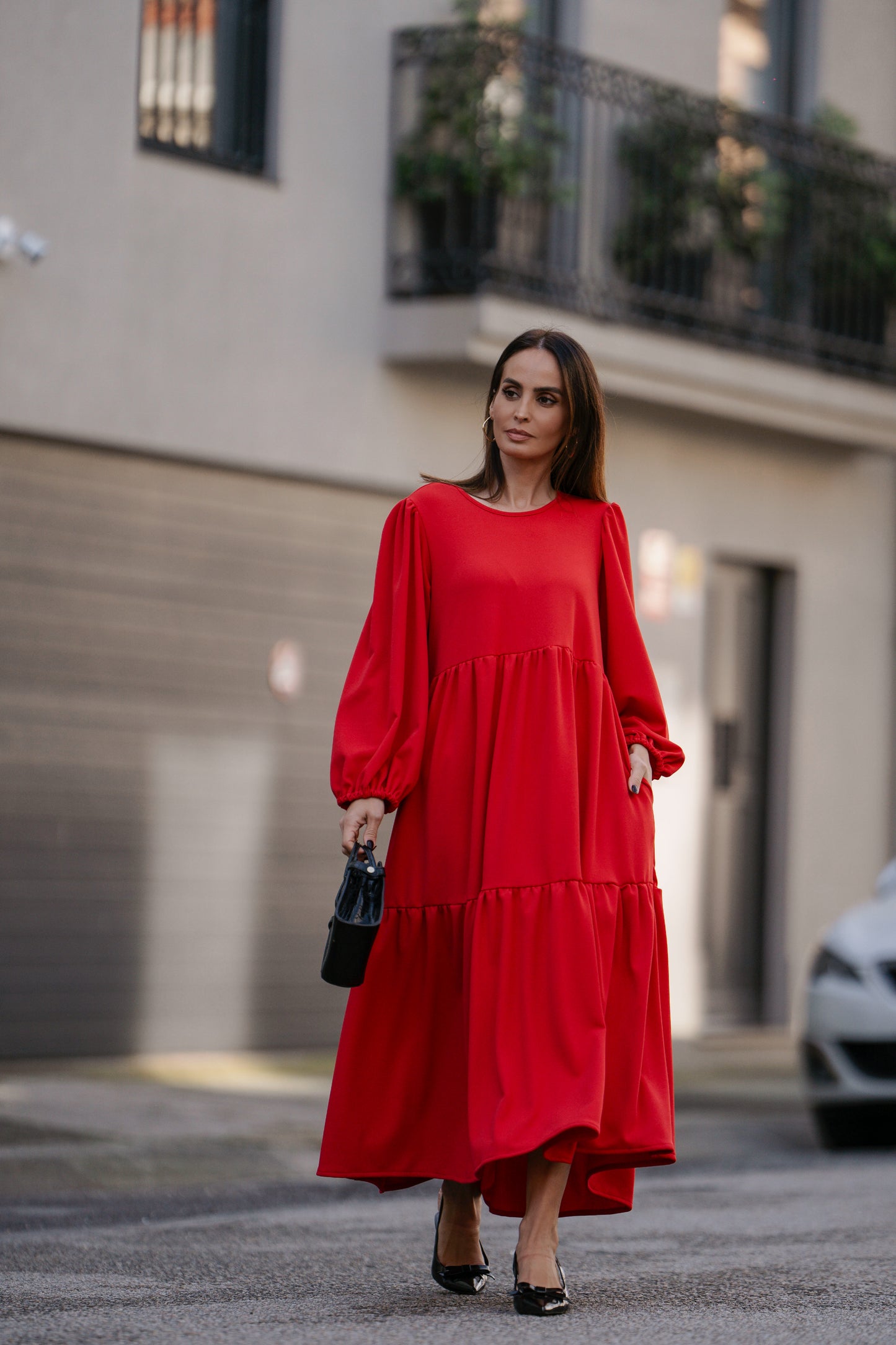 Long dress with ruffles