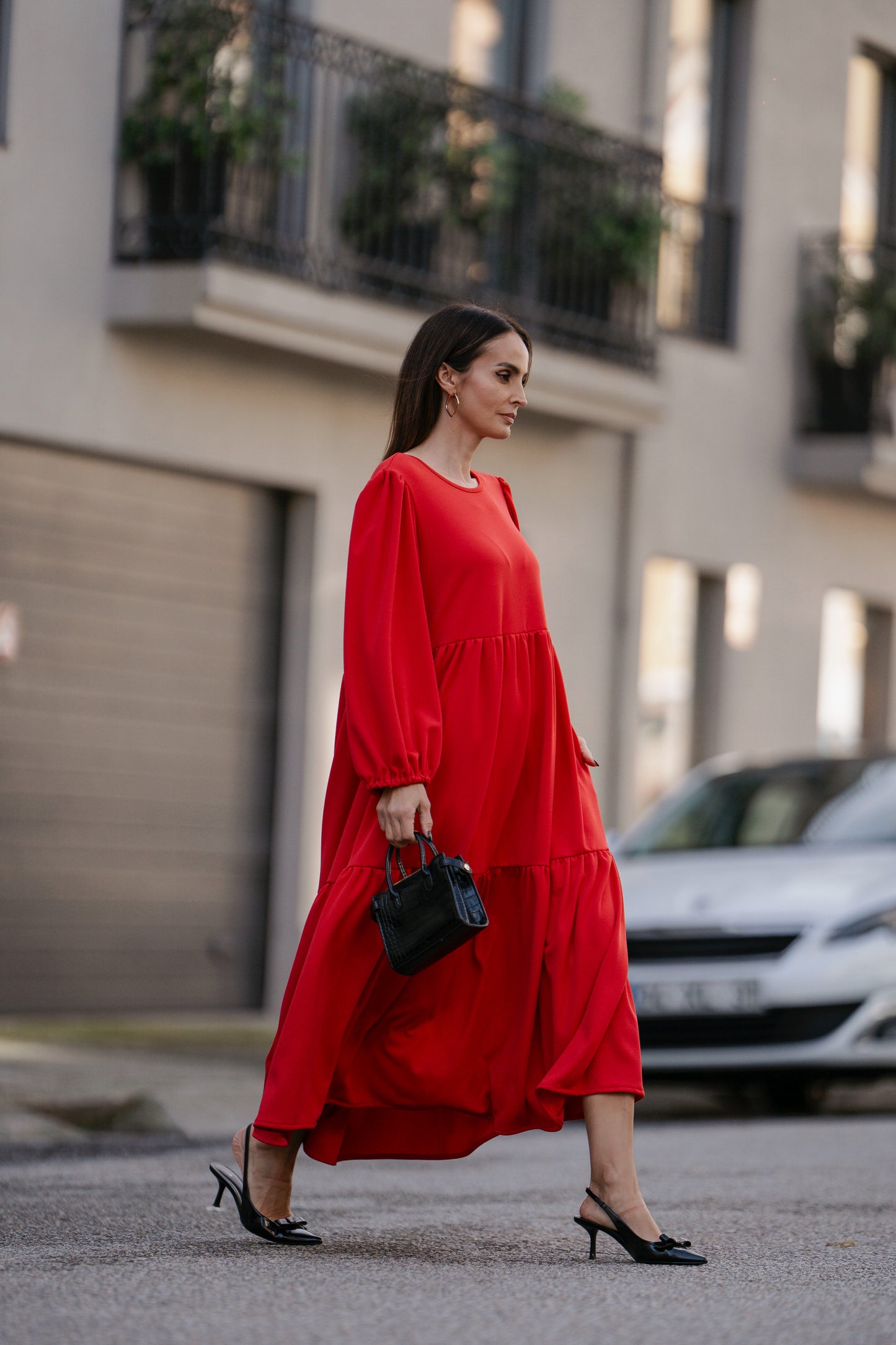 Long dress with ruffles