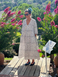 Long dress with polka dot print