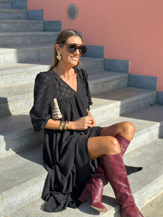 Vestido comprido preto