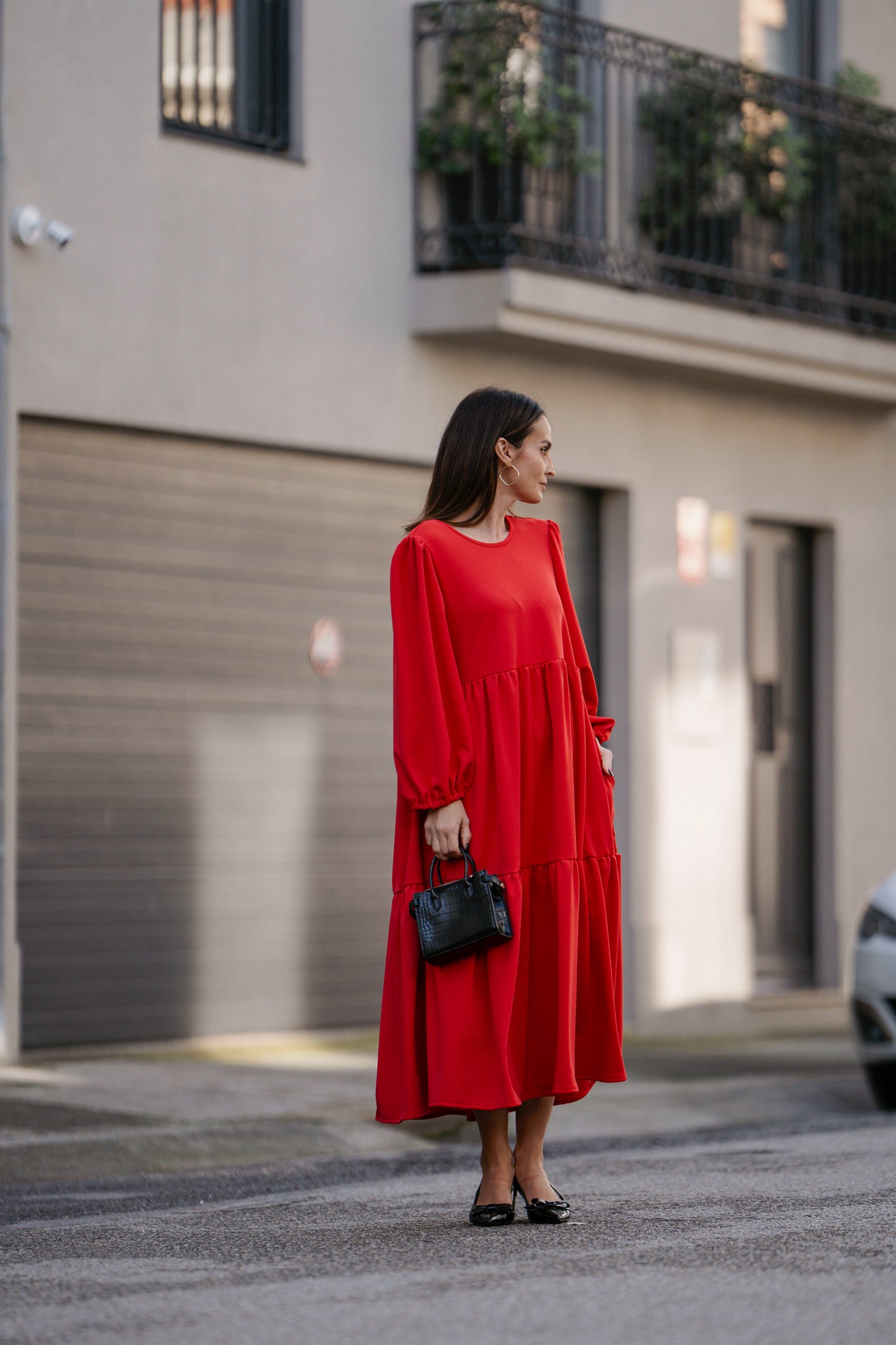 Long dress with ruffles