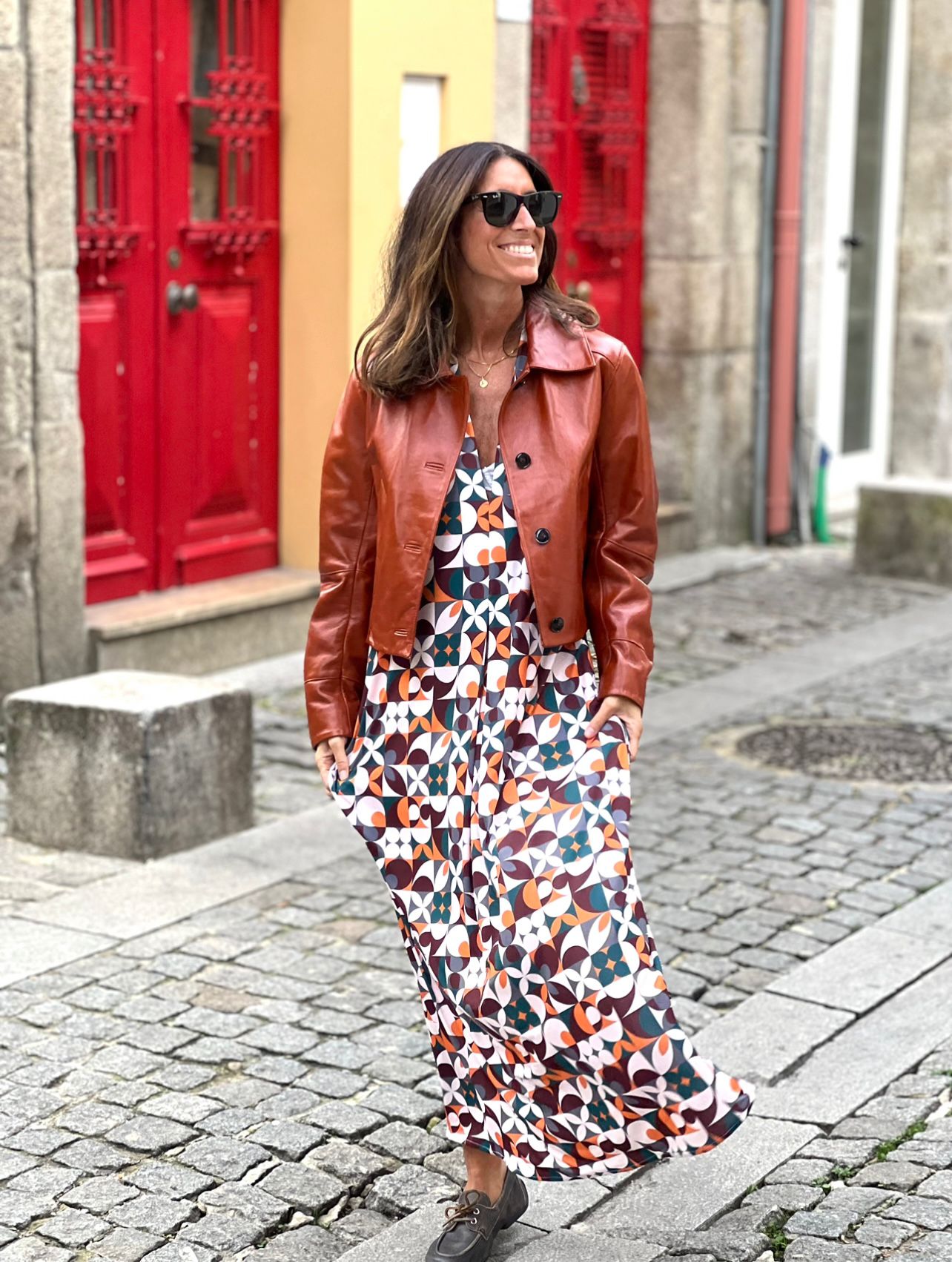 Vestido em malha estampada