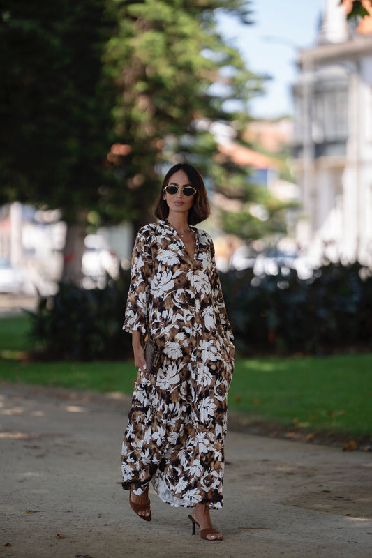 Vestido comprido estampado