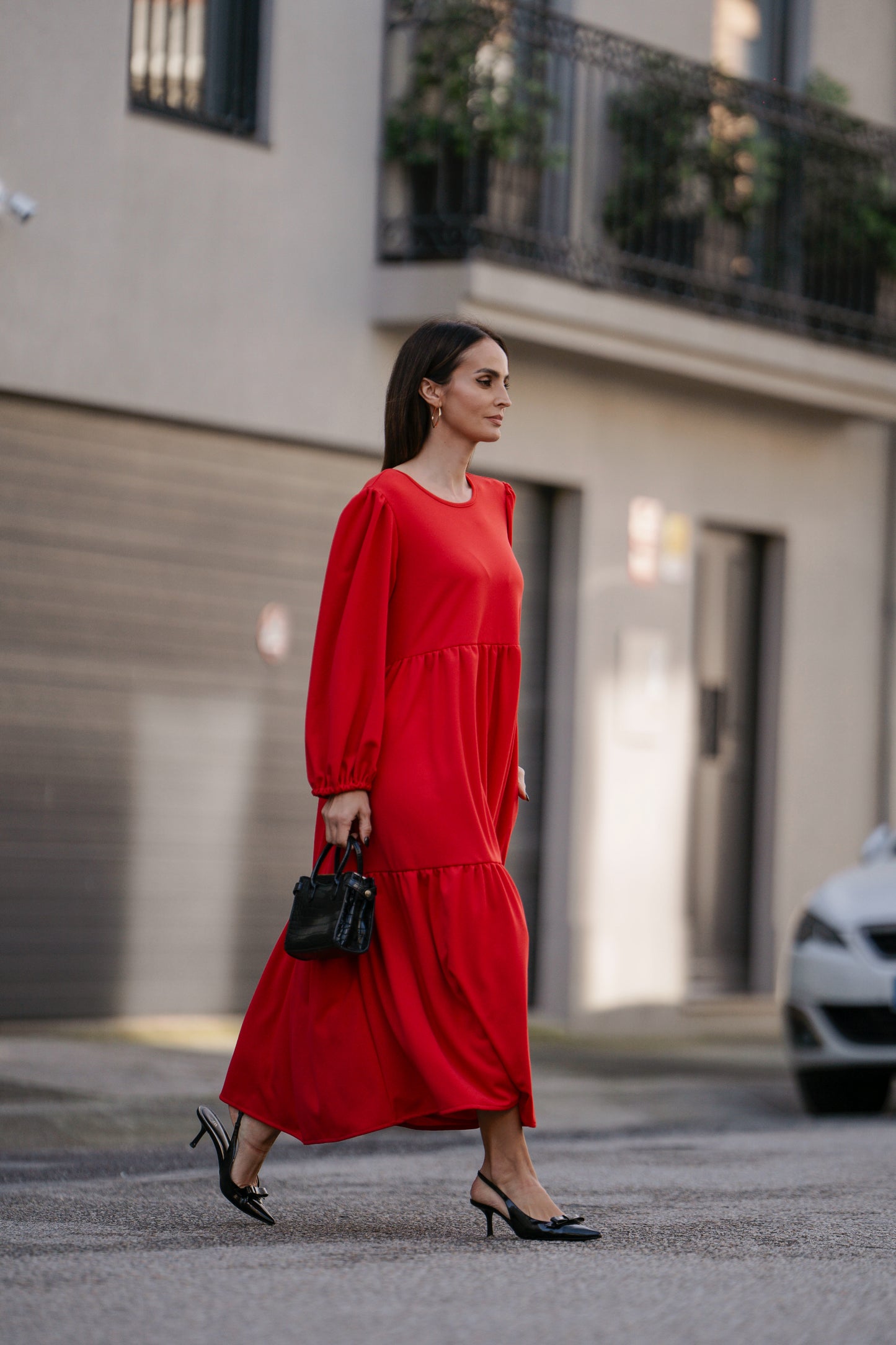 Long dress with ruffles