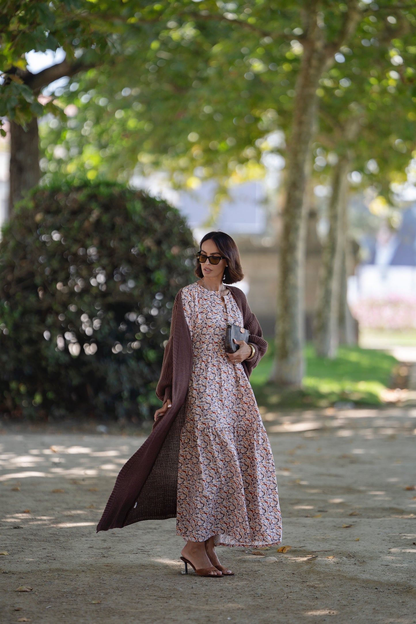 Vestido comprido com folho