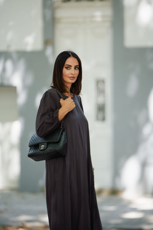 Long brown viscose dress