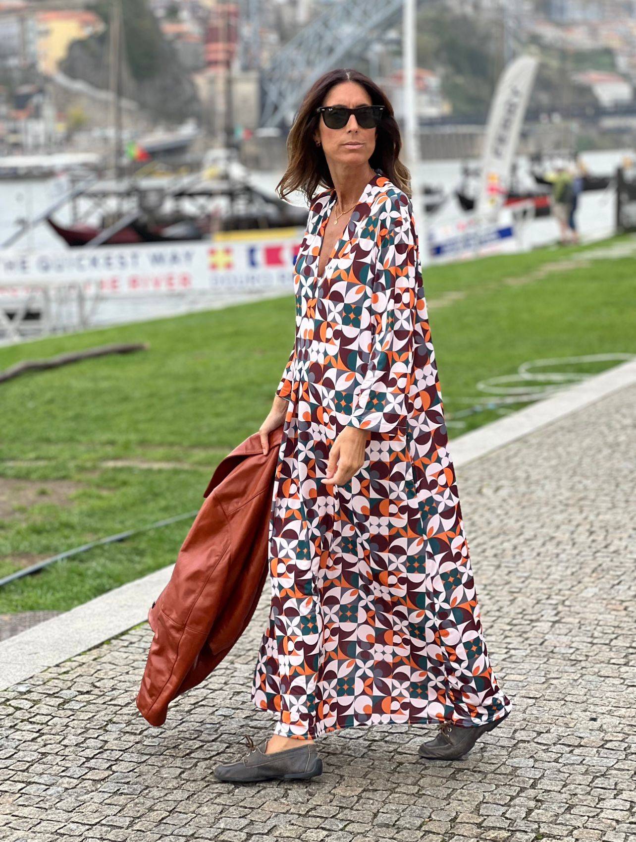 Vestido em malha estampada