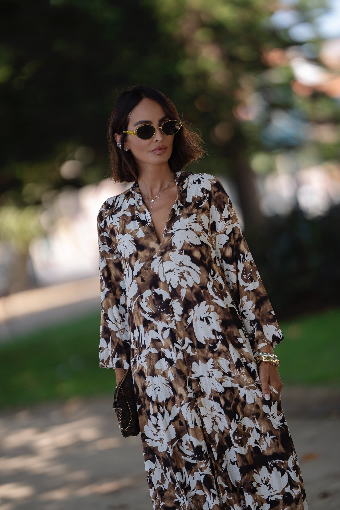 Vestido comprido estampado